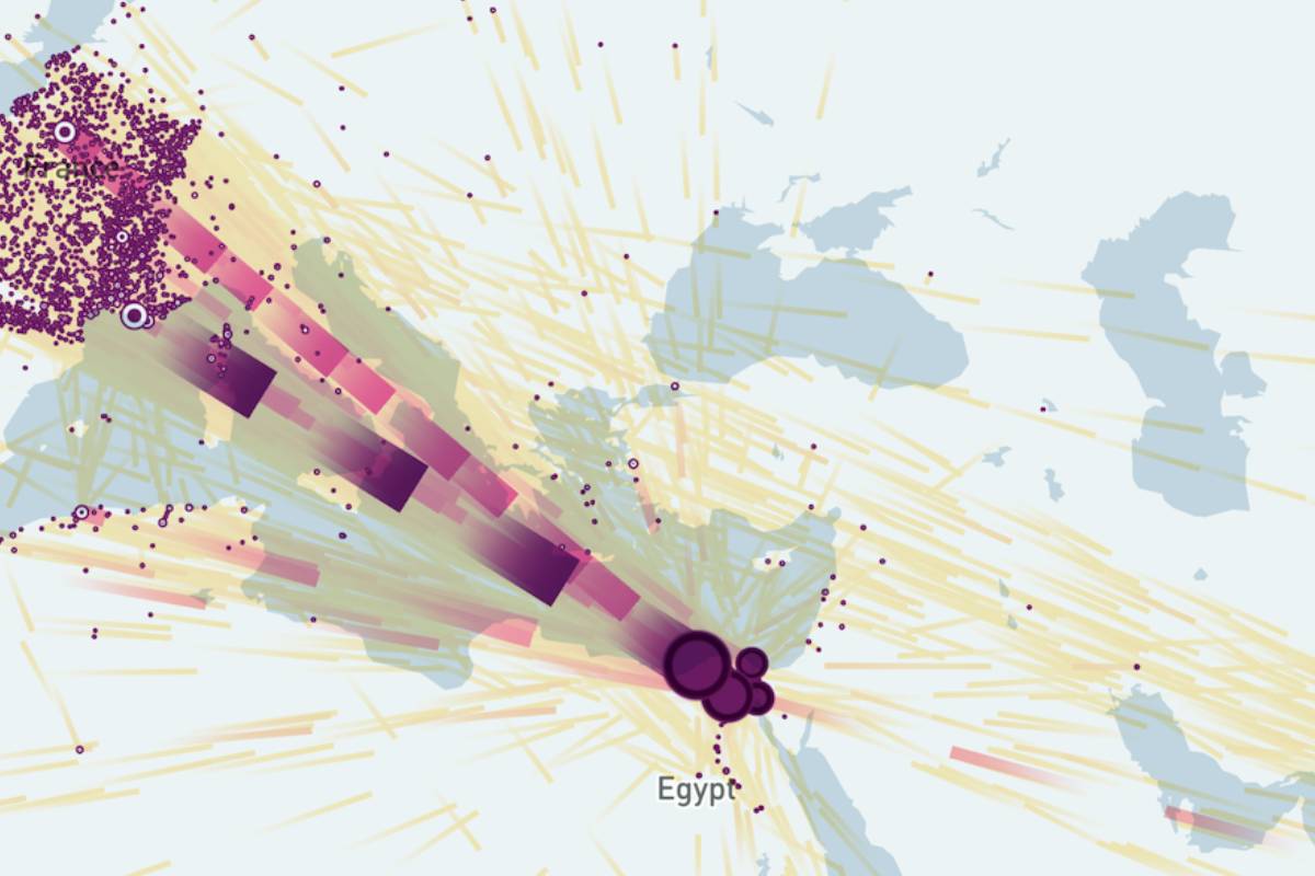 A geographic map showcasing cartographic graphical elements.